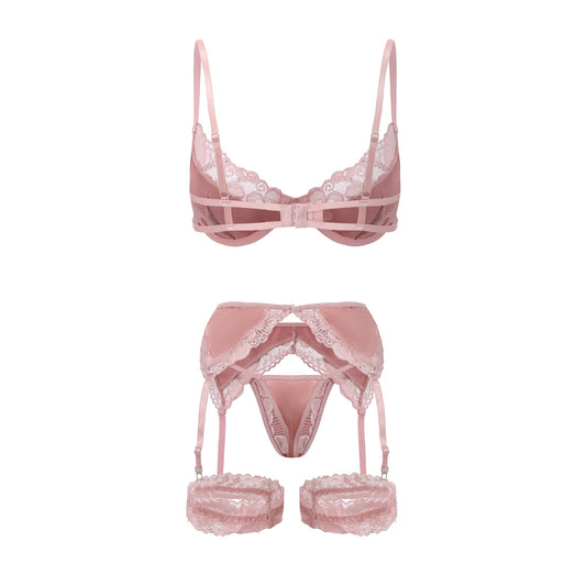 Silk Rose Satin Ensemble