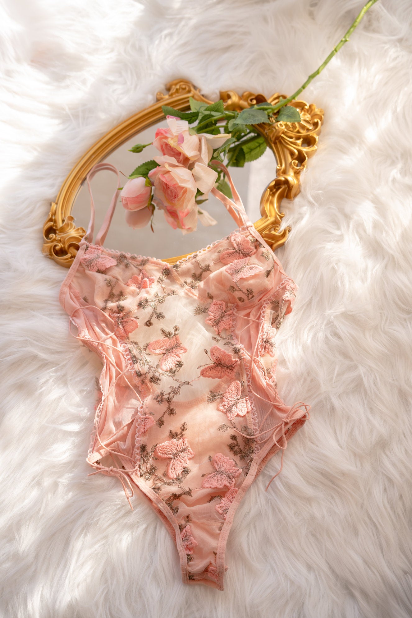 Butterfly Lace Corset Bodysuit