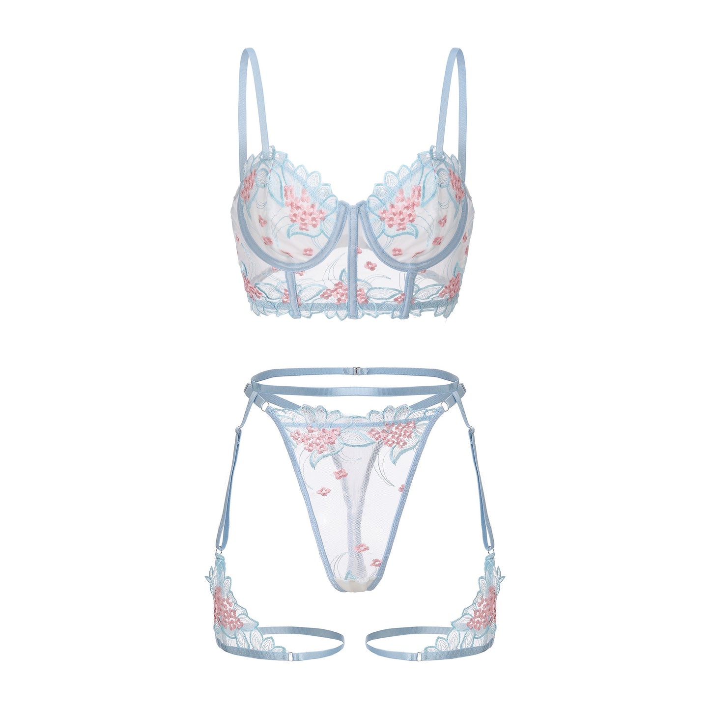 Sapphire Bloom Bra Set