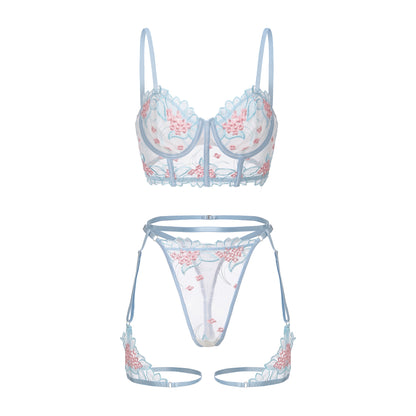 Sapphire Bloom Bra Set
