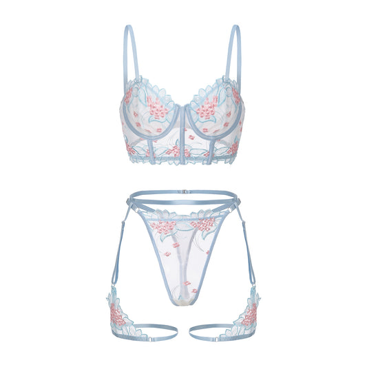 Sapphire Bloom Bra Set