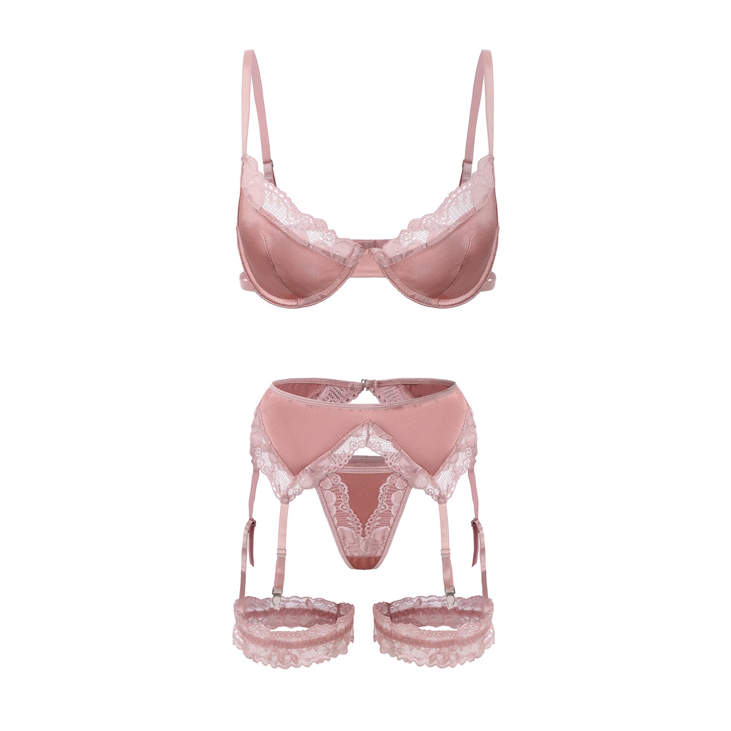 Silk Rose Satin Ensemble