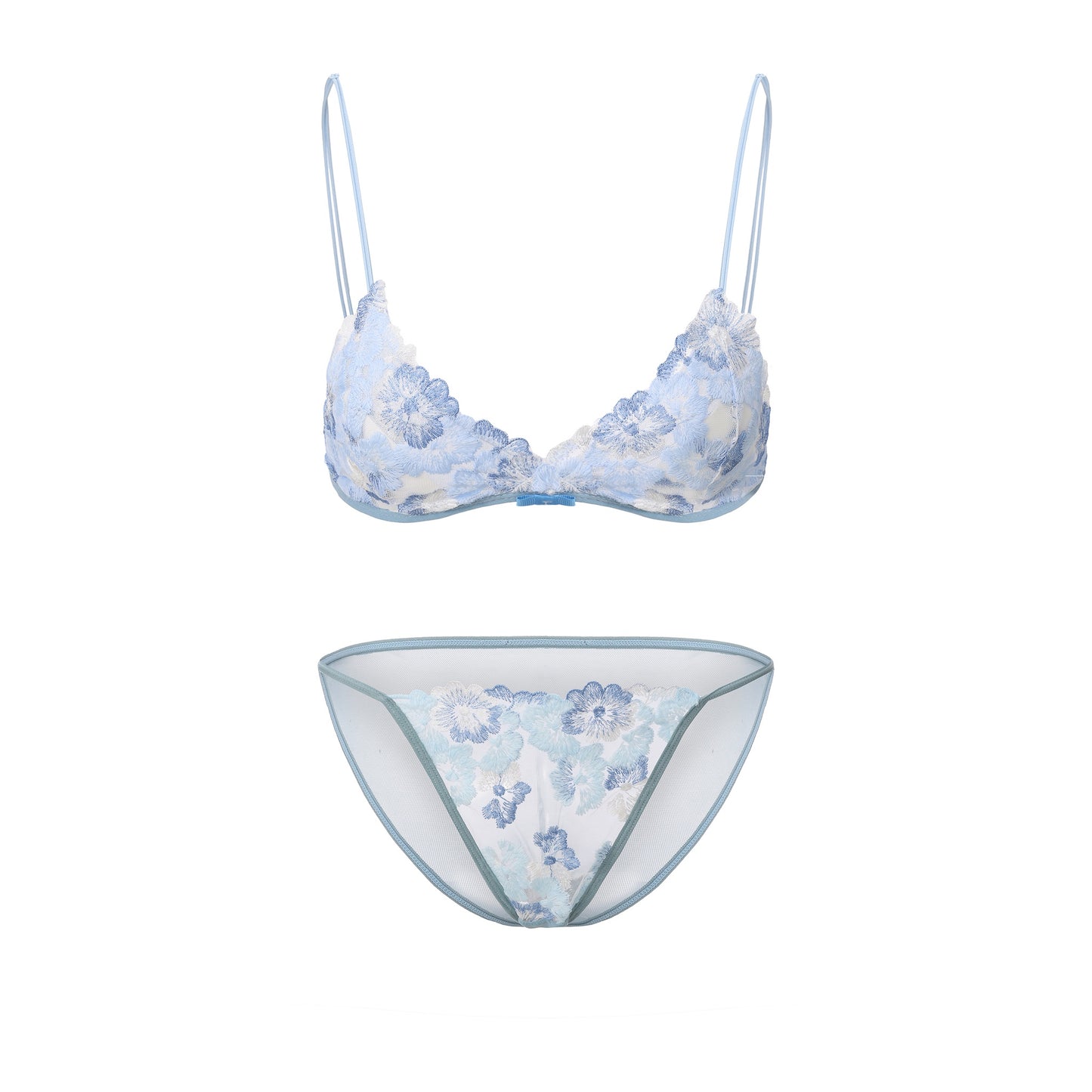 Blue Porcelain Bralette Set