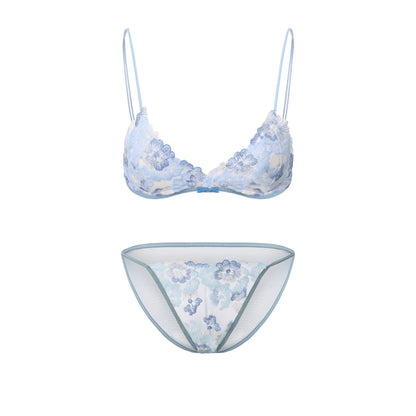 Blue Porcelain Bralette Set