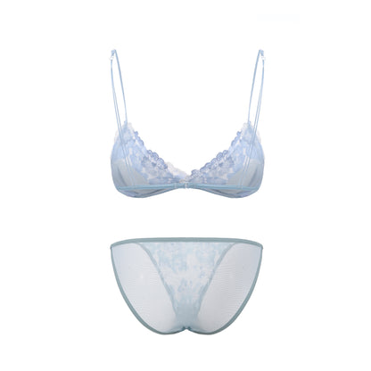 Blue Porcelain Bralette Set