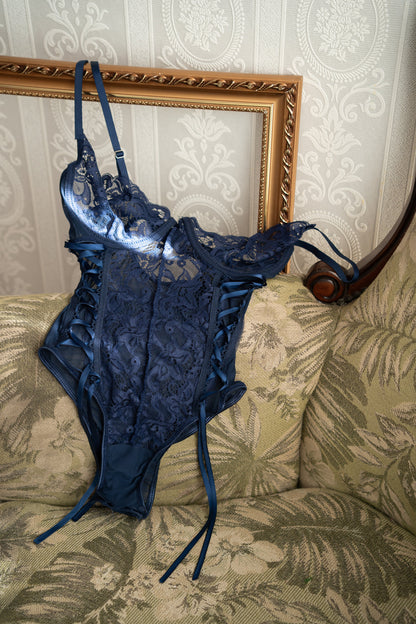 Midnight Lace Corset Bodysuit