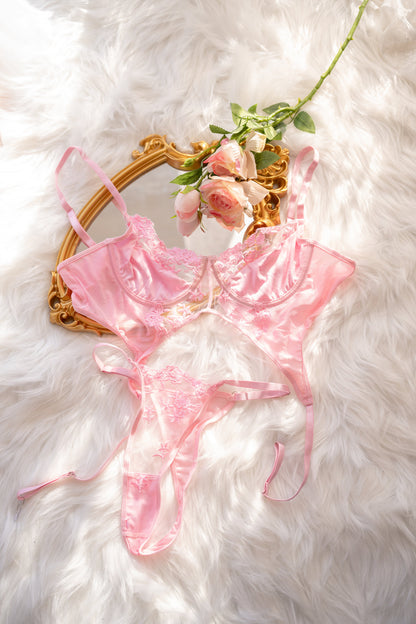 Silken Bloom Bustier Set
