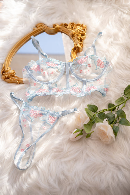 Sapphire Bloom Bra Set