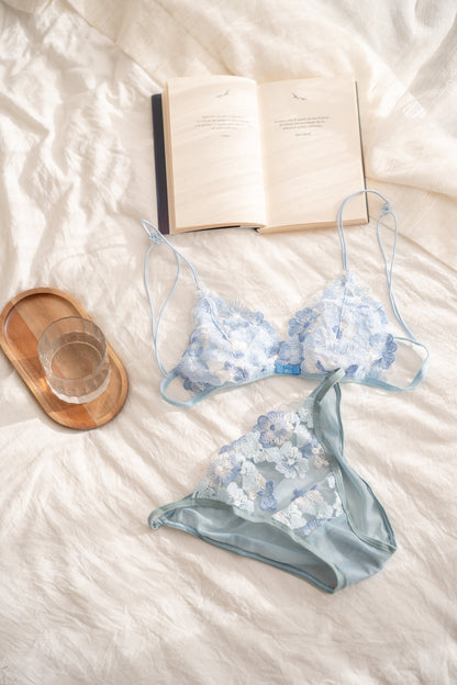 Blue Porcelain Bralette Set