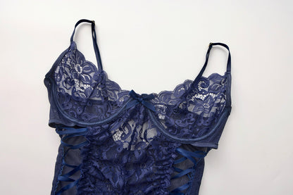 Midnight Lace Corset Bodysuit