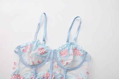 Sapphire Bloom Bra Set