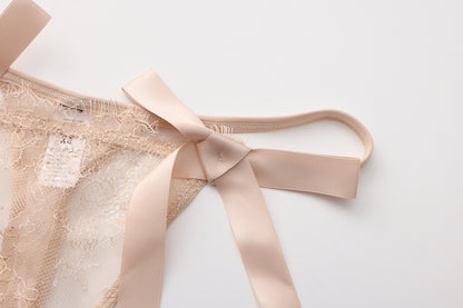 Satin Bow Bralette Set