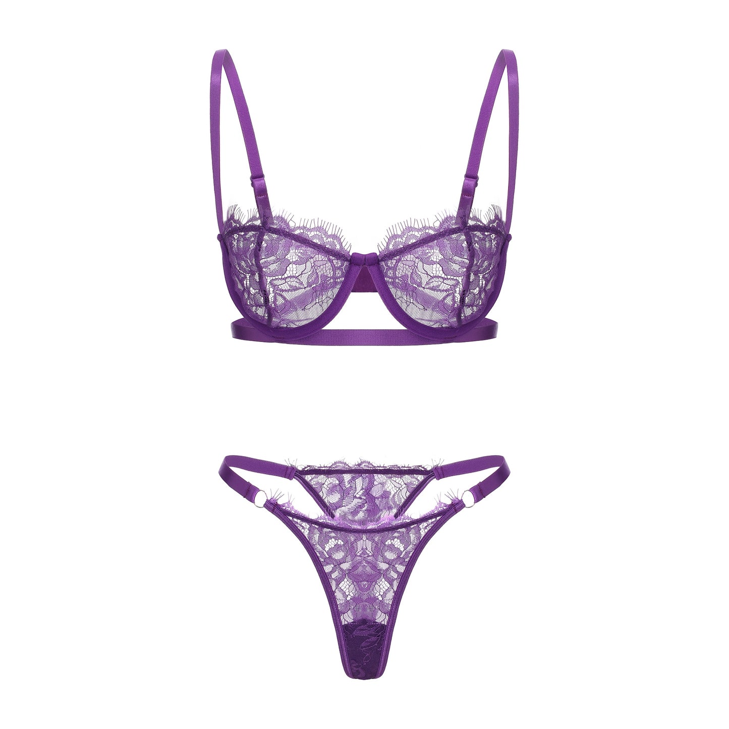 Violet Veil Lace Bra Set