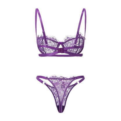 Violet Veil Lace Bra Set