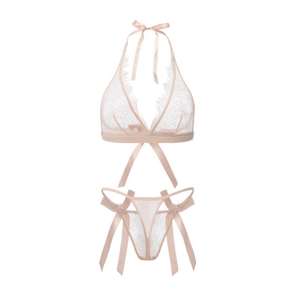 Satin Bow Bralette Set