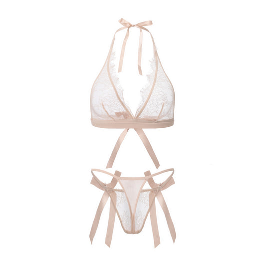 Satin Bow Bralette Set