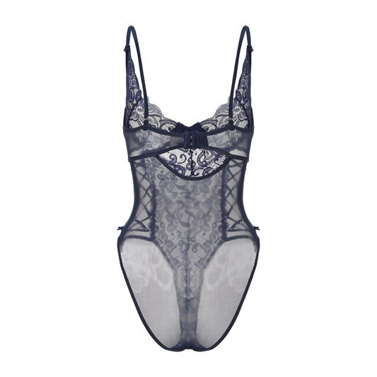 Midnight Lace Corset Bodysuit